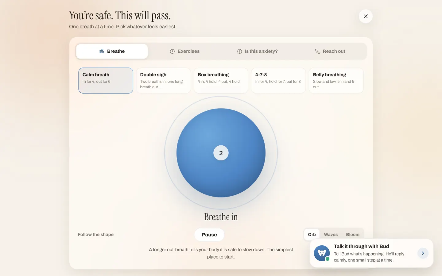Calm tools for anxious moments